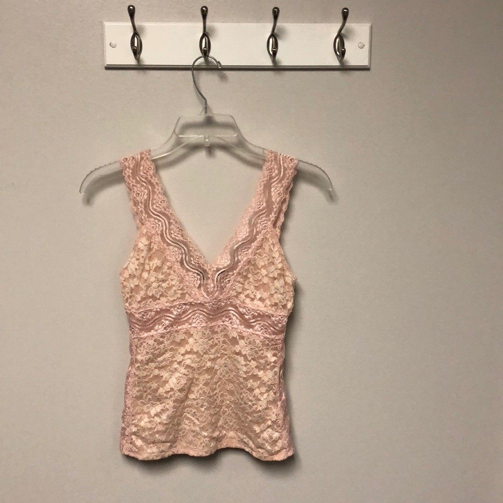 Pink Lace Tank Top